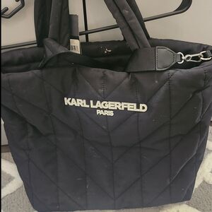 Karl Lagerfeld Black Quilted Tote